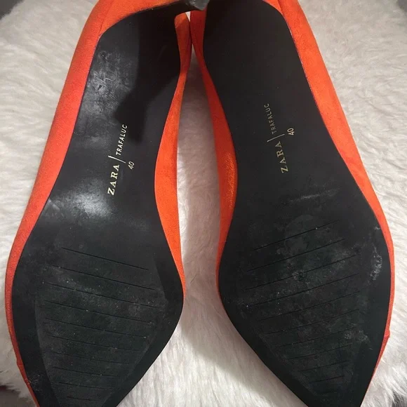 Zara Women's Vibrant Orange Heels - Picture 2 of 3